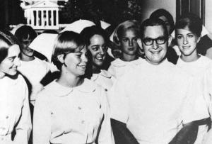 Thomas Watters, the first male U.Va. nursing student, with classmates in 1966.	