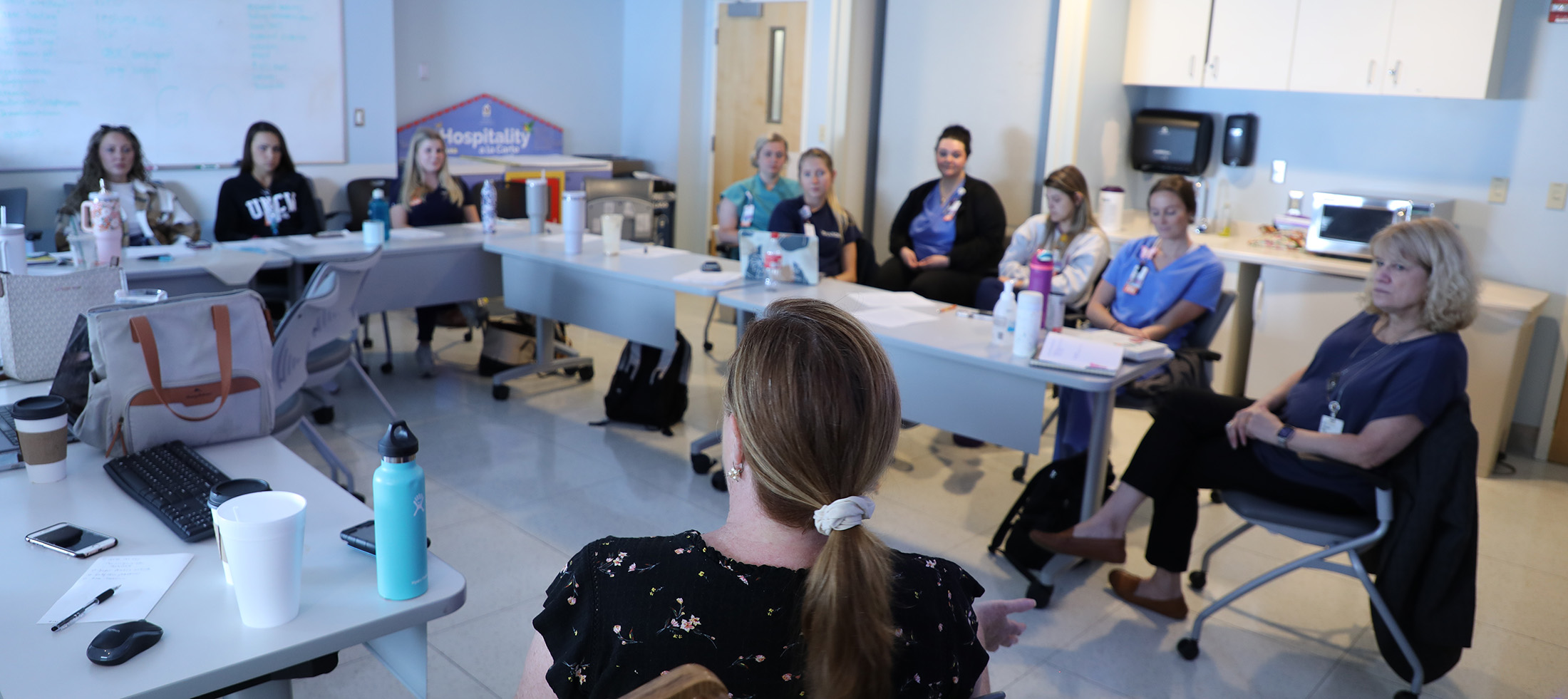 A classroom full of continuing education students