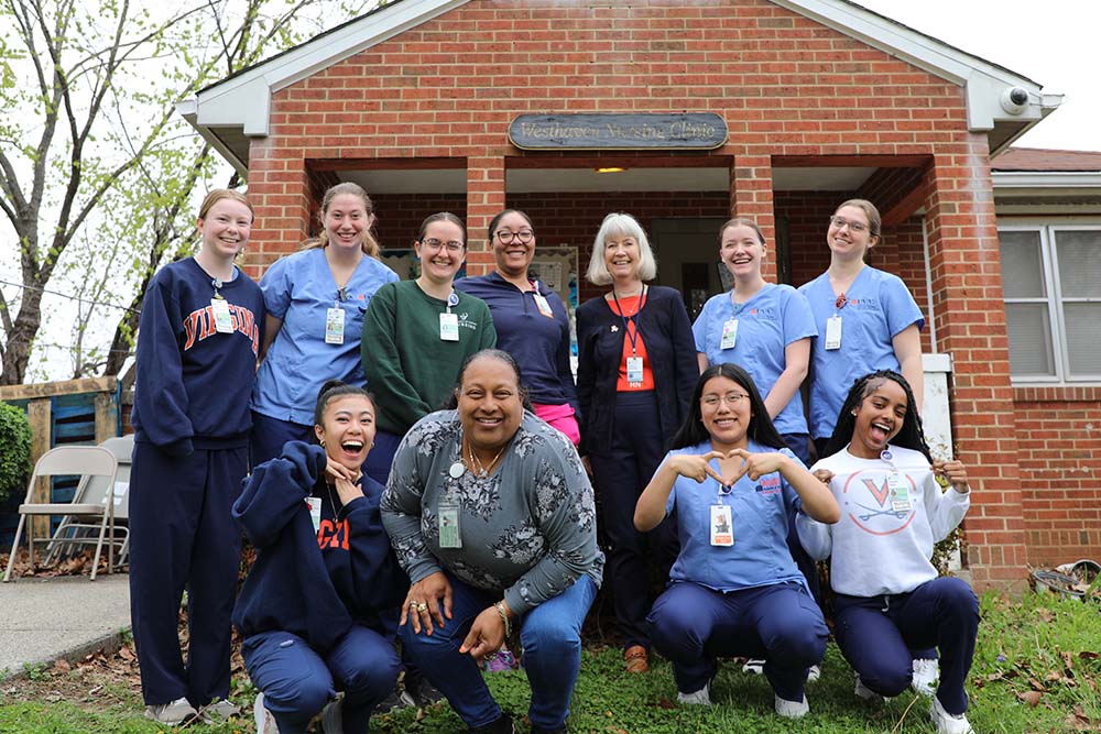 Nursing students and faculty at Westhaven Nursing Clinic.
