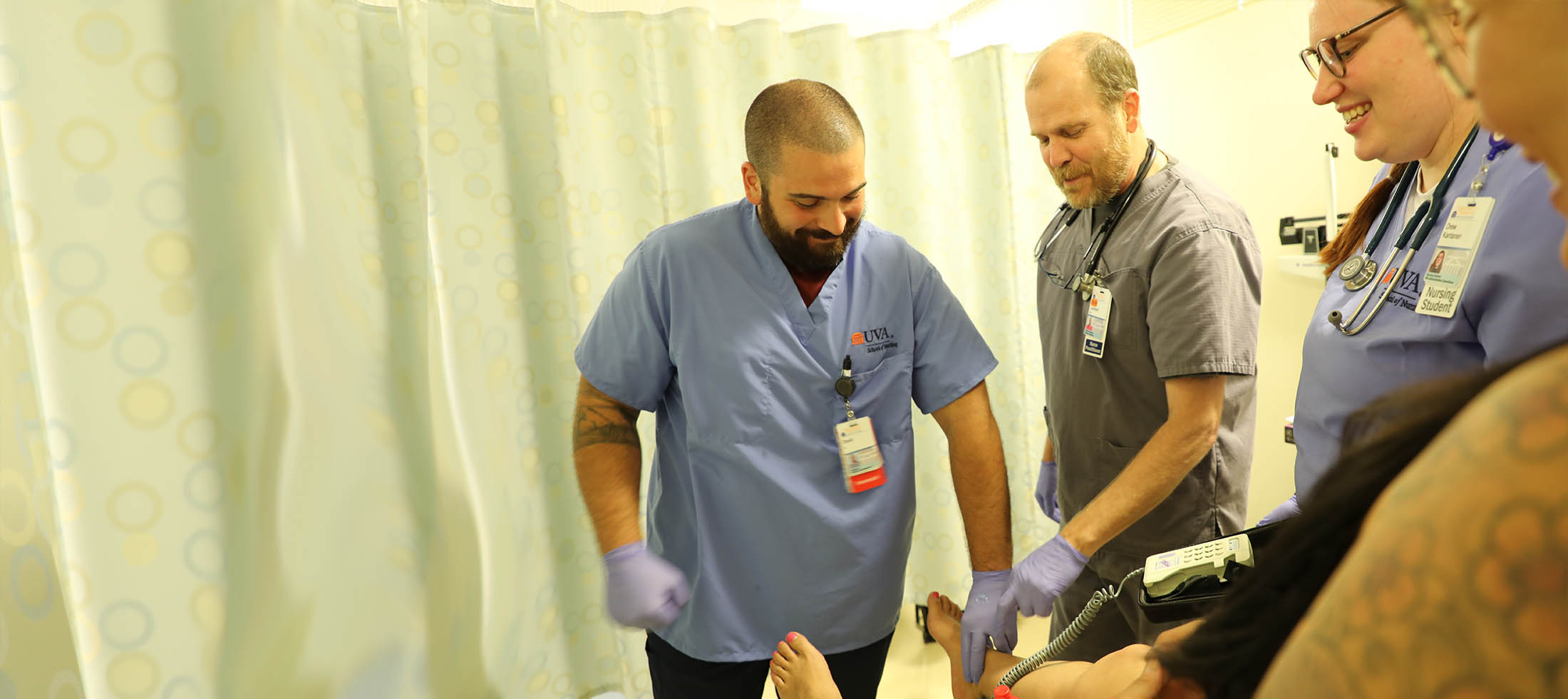 Nursing students in the sim lab