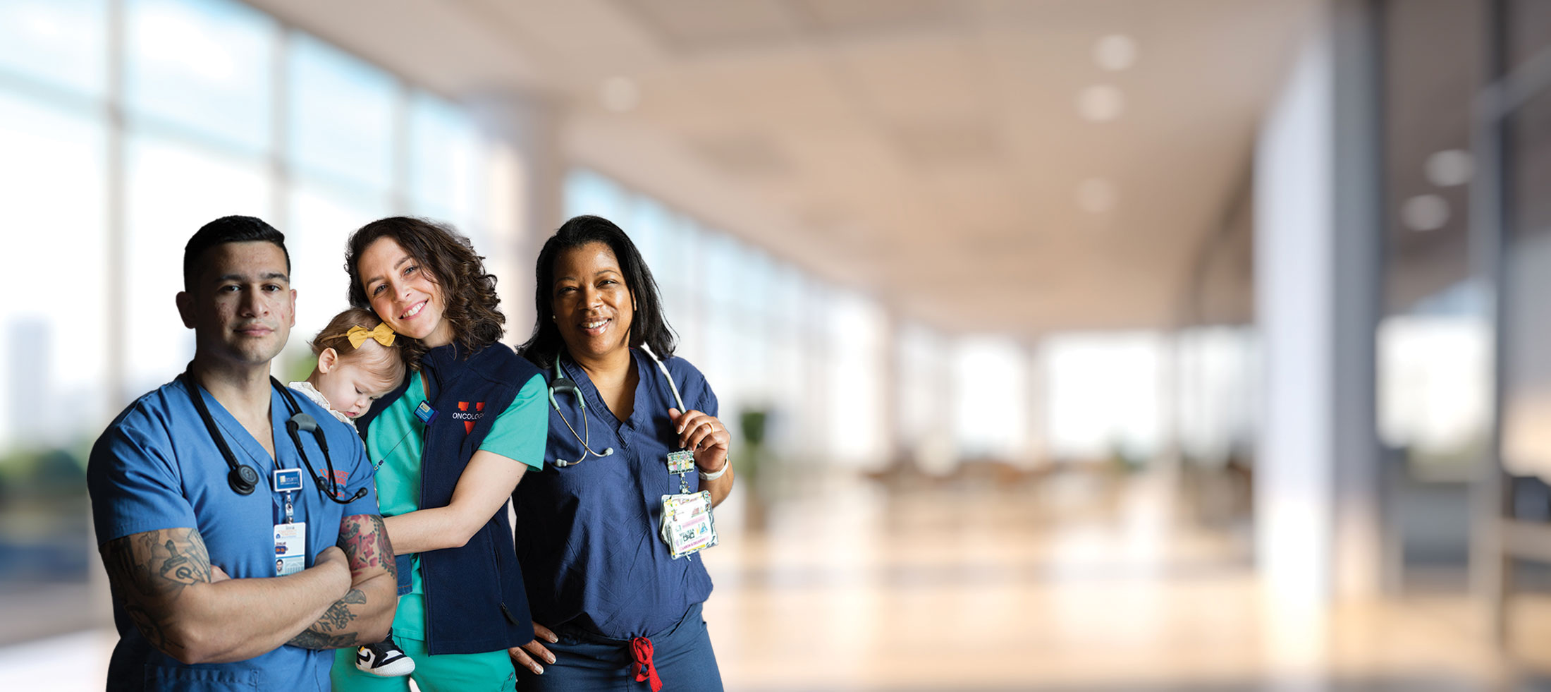 Four smiling UVA School of Nursing undergraduate students