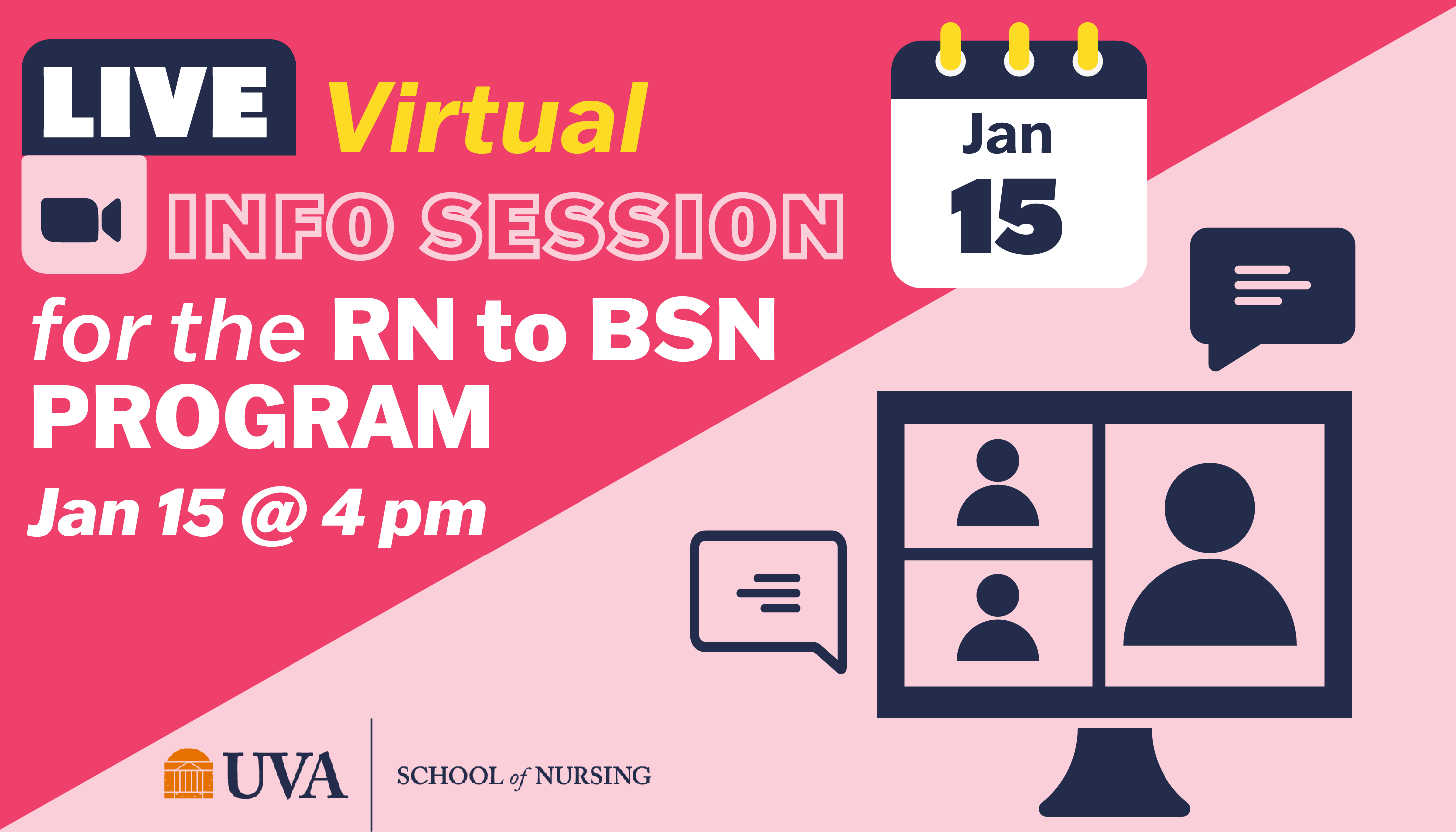 RN to BSN Program Zoom info session Wednesday, January 15, 2025 at 4:00 PM