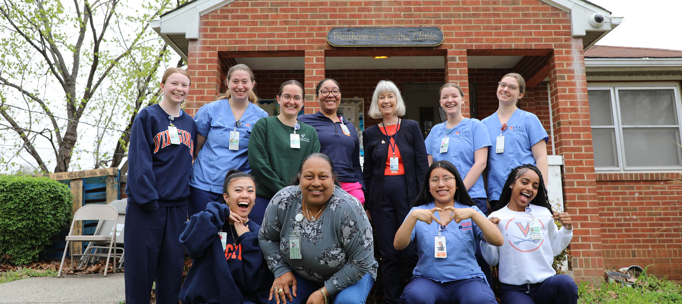 Westhaven Nursing Clinic, nursing students, and dean Marianne Baernholdt.